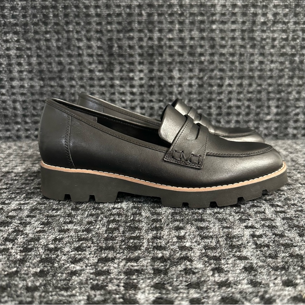 Vionic Womens Cheryl II Black Leather Loafers Shoes Size 7